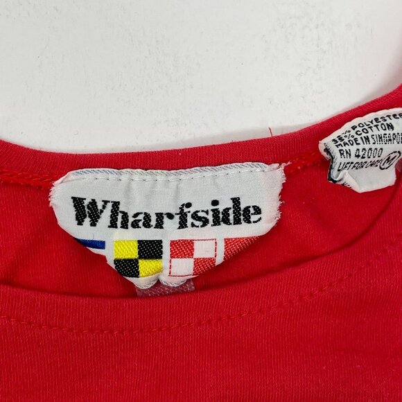 Vintage 80s Red White Star Patriotic Tank Top 4th of July Americana Medium - Picture 6 of 11